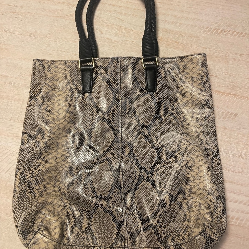 Margot Snake Skin Leather Tote